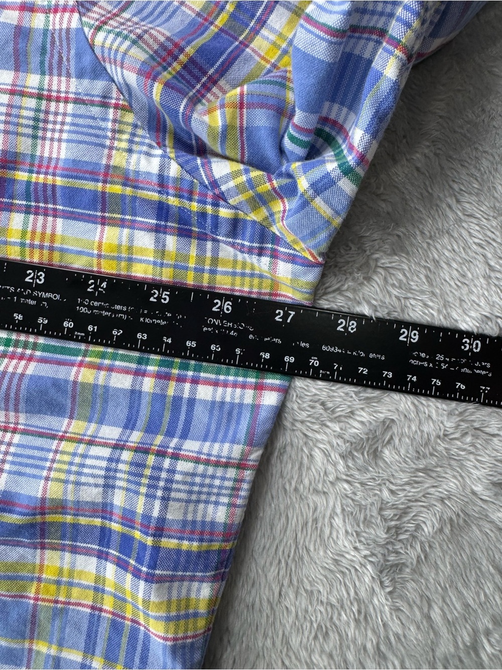 Ralph Lauren Blue Madras Plaid Button Down Shirt Men’s XXL Cotton - Picture 10 of 11